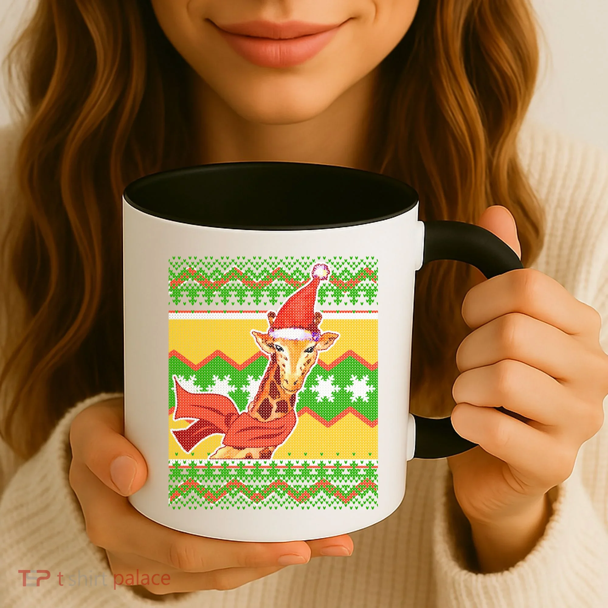 Giraffe Ugly Christmas Coffee Mug