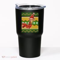 Giraffe Ugly Christmas Tumbler thumb 0