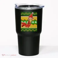 Giraffe Ugly Christmas Tumbler thumb 0
