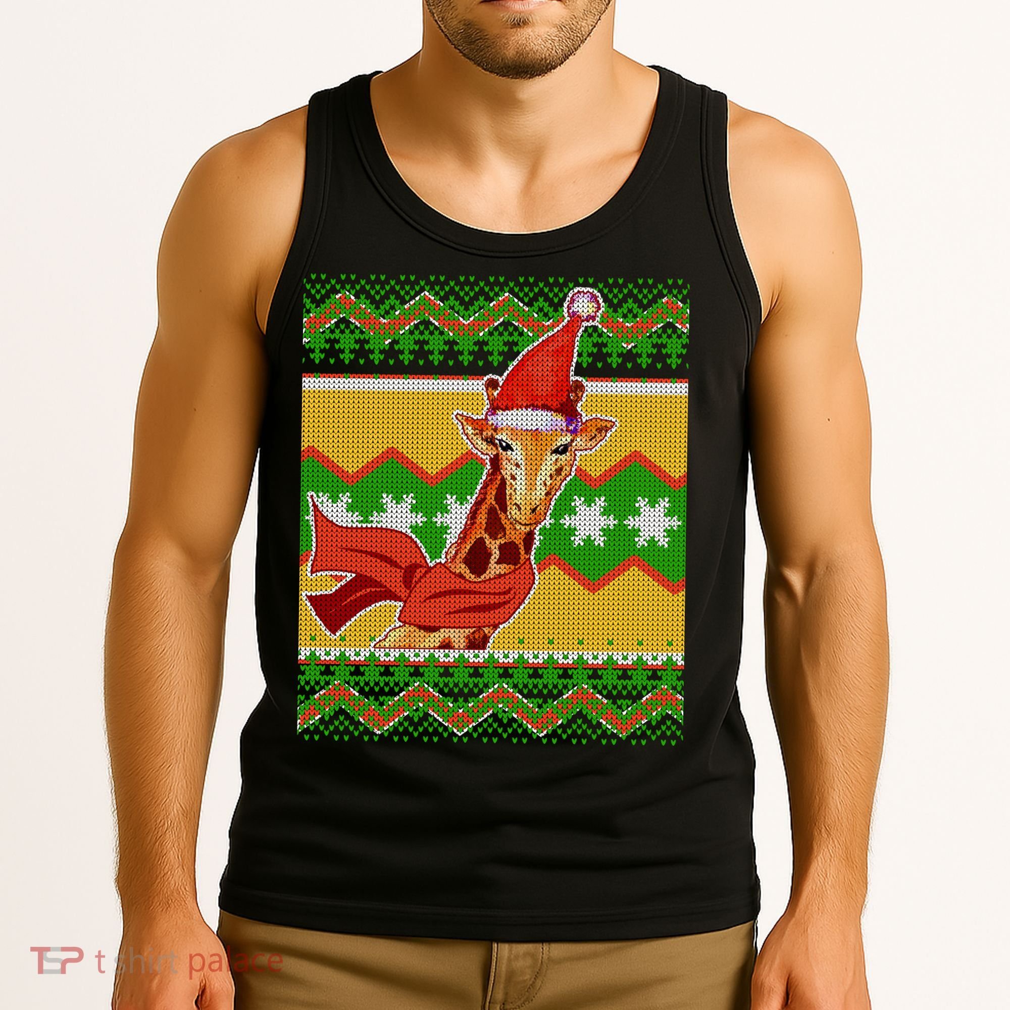 Giraffe Ugly Christmas Tank Top
