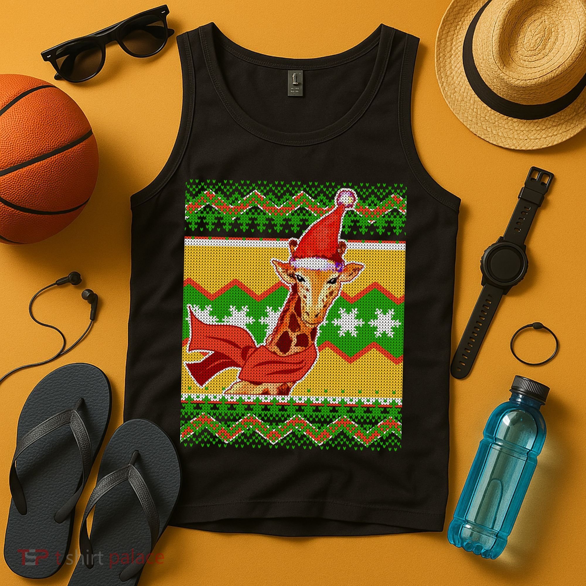 Giraffe Ugly Christmas Tank Top