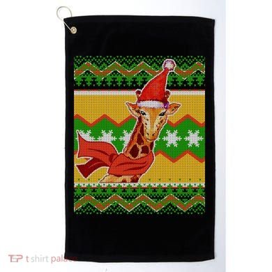 Giraffe Ugly Christmas Golf Towel