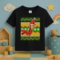 Giraffe Ugly Christmas Toddler T-Shirt thumb 3