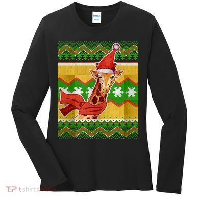 Giraffe Ugly Christmas Women's Long Sleeve Shirt