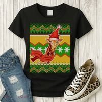 Giraffe Ugly Christmas Women's T-Shirt thumb 3