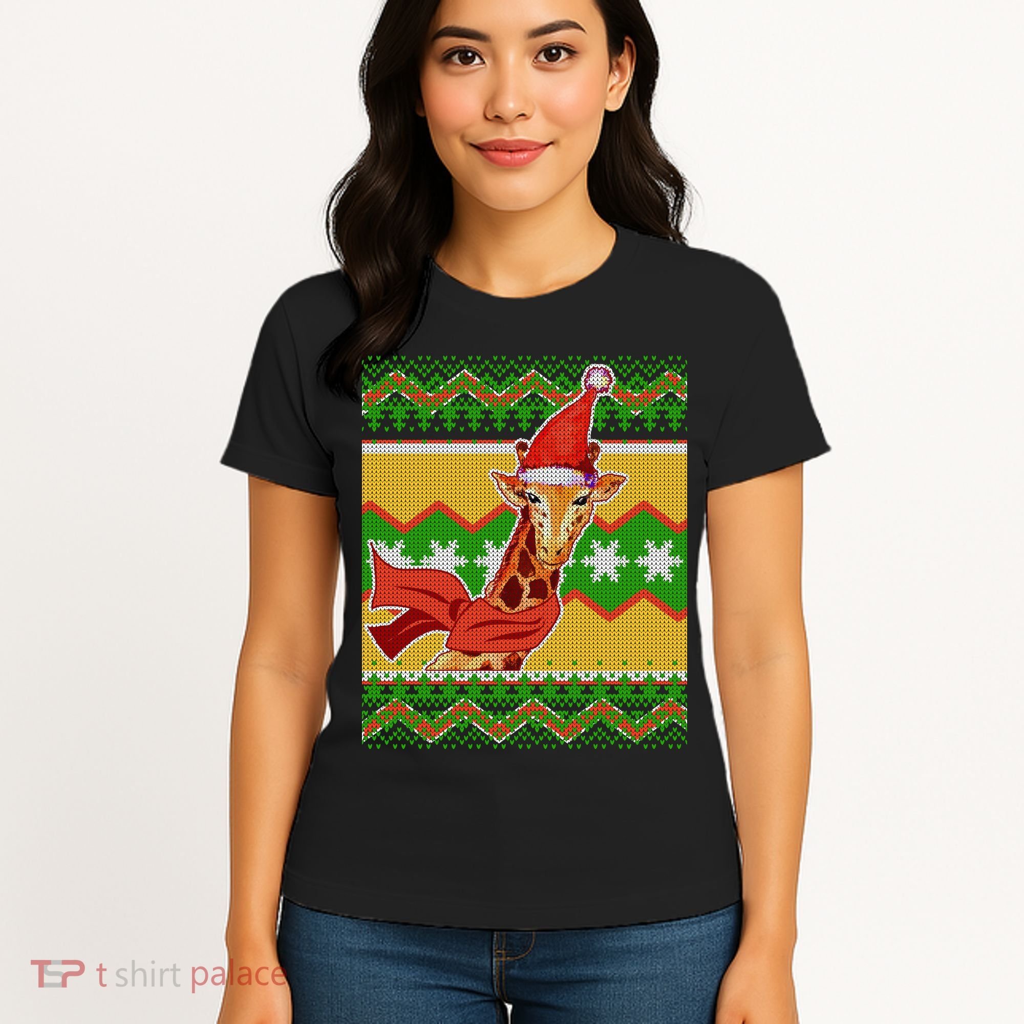 Giraffe Ugly Christmas Women's T-Shirt