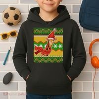 Giraffe Ugly Christmas Kids Hoodie thumb 2