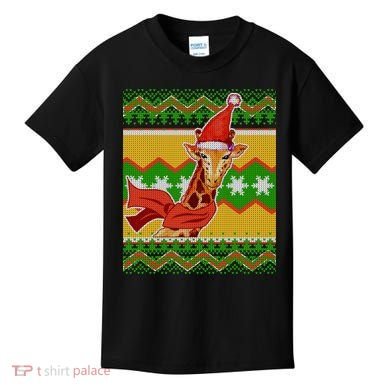 Giraffe Ugly Christmas Kids T-Shirt