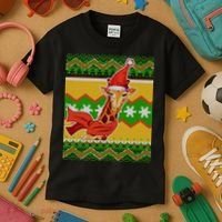 Giraffe Ugly Christmas Kids T-Shirt thumb 3