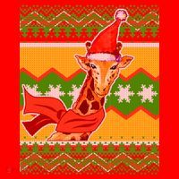 Giraffe Ugly Christmas Santa Hat thumb 1