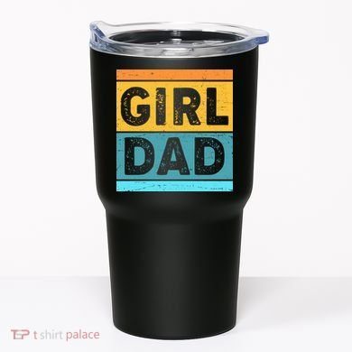 Girl Dad Distressed Color Block Tumbler