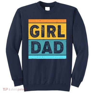 Girl Dad Distressed Color Block Sweatshirt