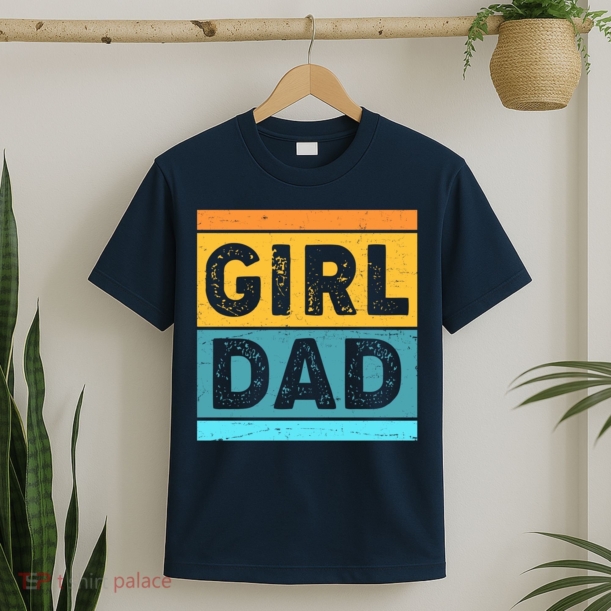 Girl Dad Distressed Color Block T-Shirt