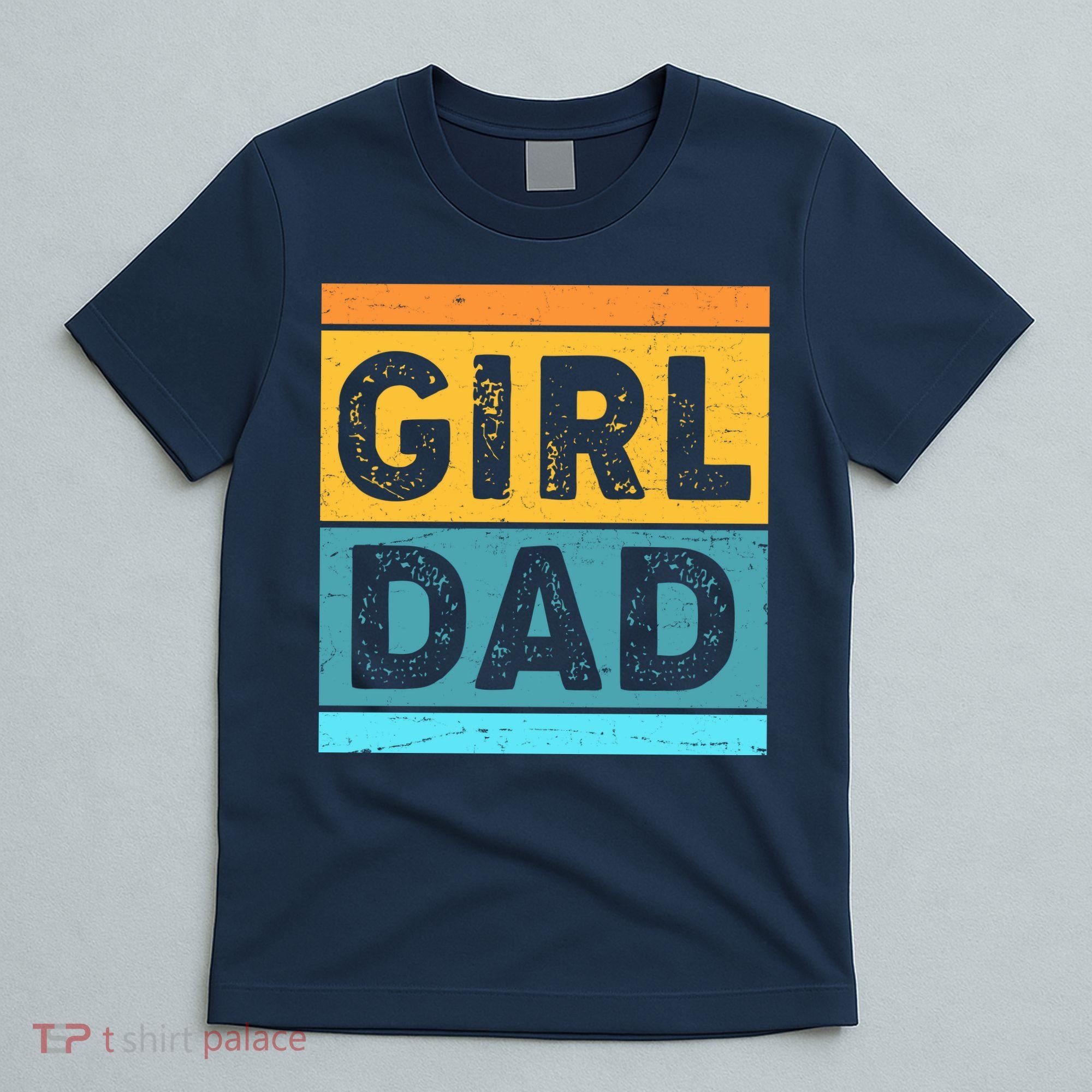 Girl Dad Distressed Color Block T-Shirt