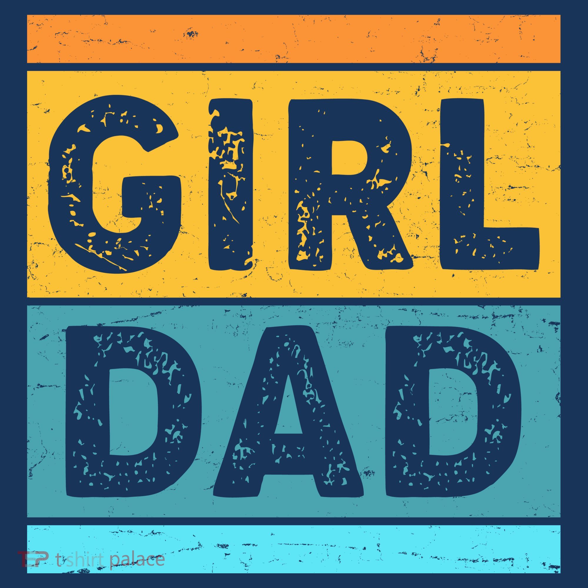 Girl Dad Distressed Color Block T-Shirt