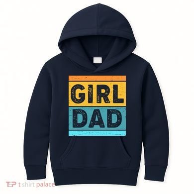 Girl Dad Distressed Color Block Kids Hoodie