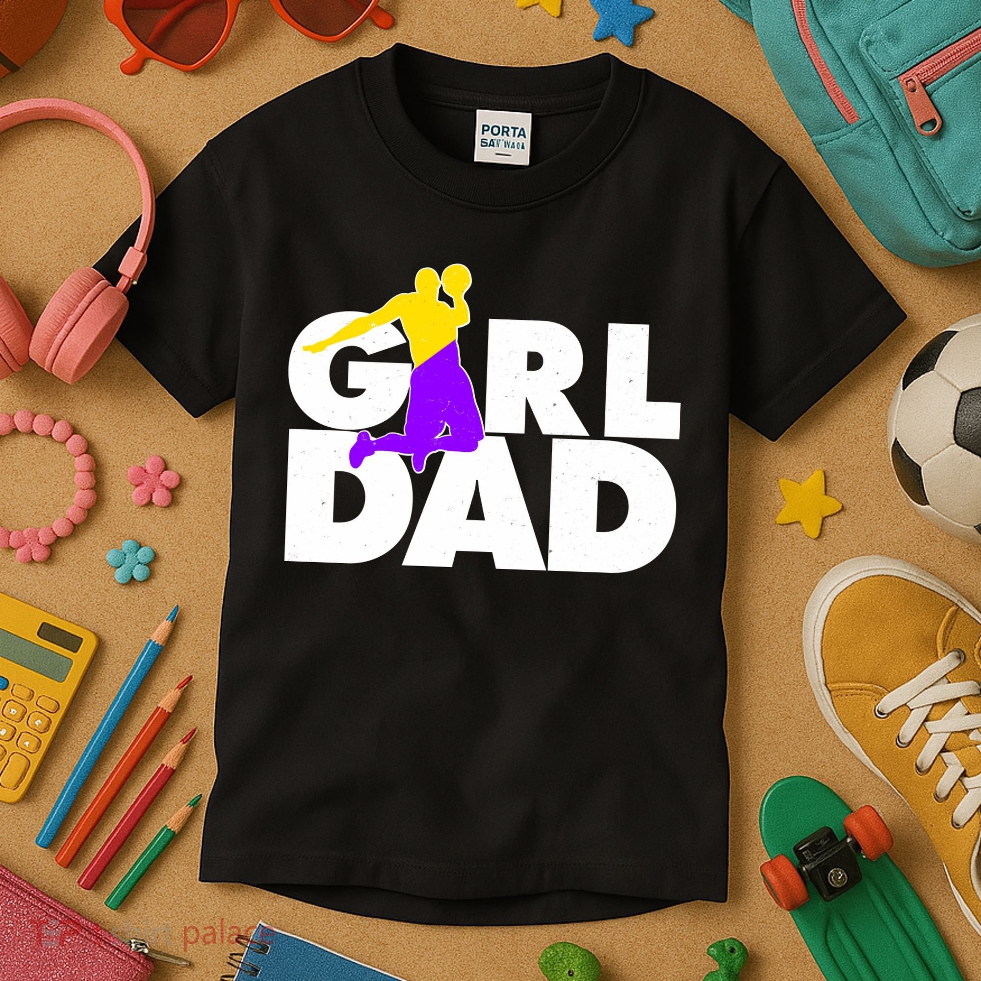 Girl Dad Dunking Tribute Kids T-Shirt