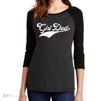 Girl Dad Tribute Women's Tri-Blend 3/4-Sleeve Raglan Shirt thumb 2