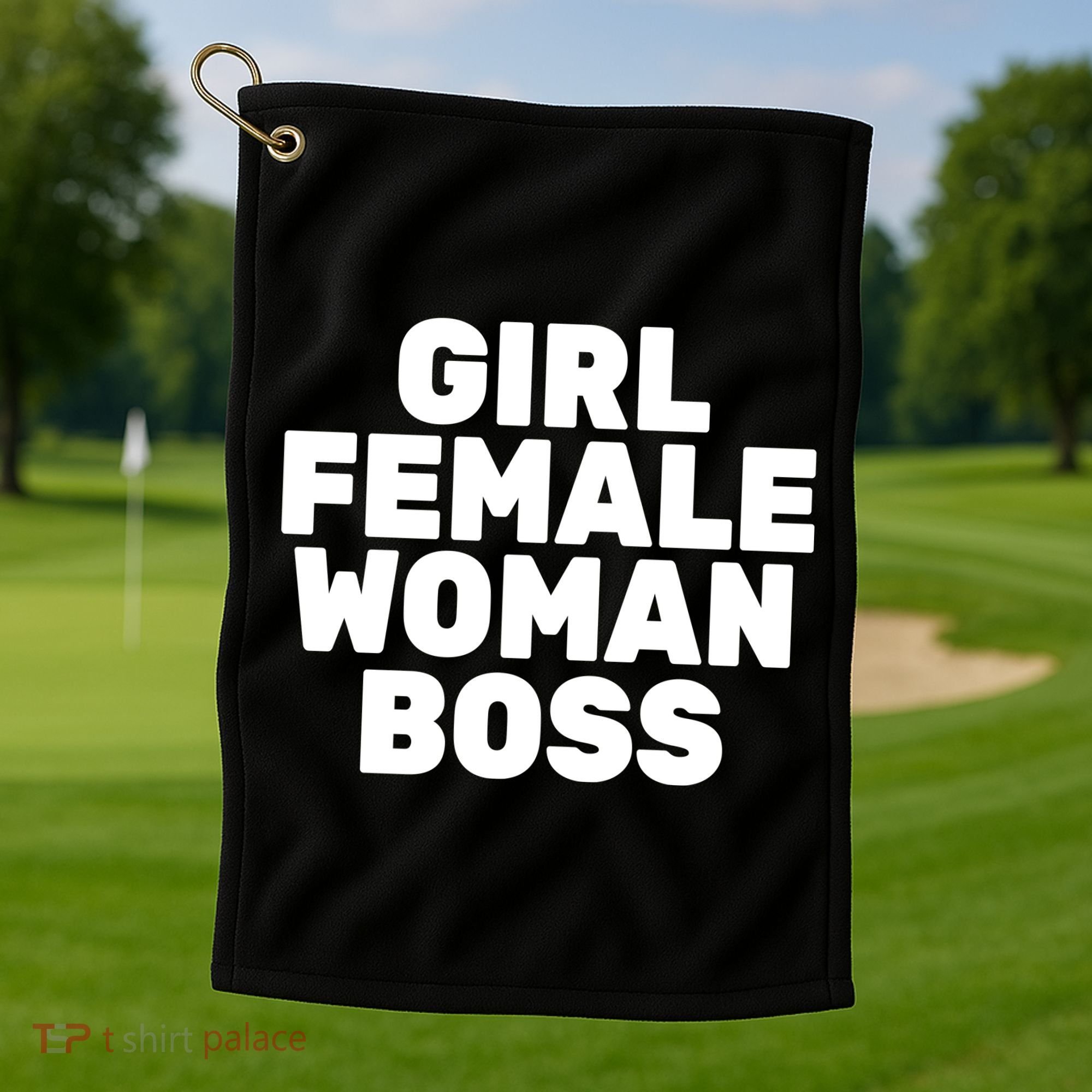 Girl Female Woman Boss Golf Towel