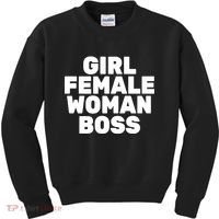 Girl Female Woman Boss Kids Sweatshirt thumb 0