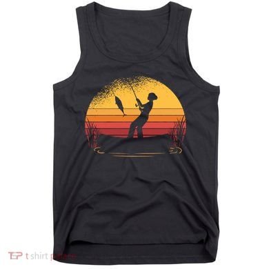 Girl Fishing Sunset Tank Top