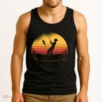 Girl Fishing Sunset Tank Top thumb 3