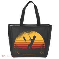 Girl Fishing Sunset Tote Bag thumb 0