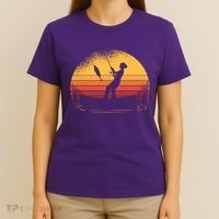 Girl Fishing Sunset T-Shirt thumb 4