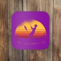 Girl Fishing Sunset Coaster thumb 0