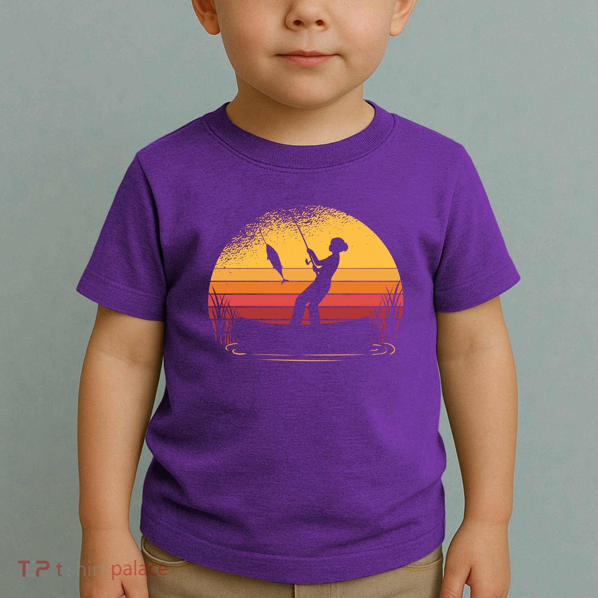 Girl Fishing Sunset Toddler T-Shirt