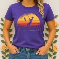 Girl Fishing Sunset Women's T-Shirt thumb 2