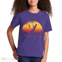 Girl Fishing Sunset Kids T-Shirt thumb 2