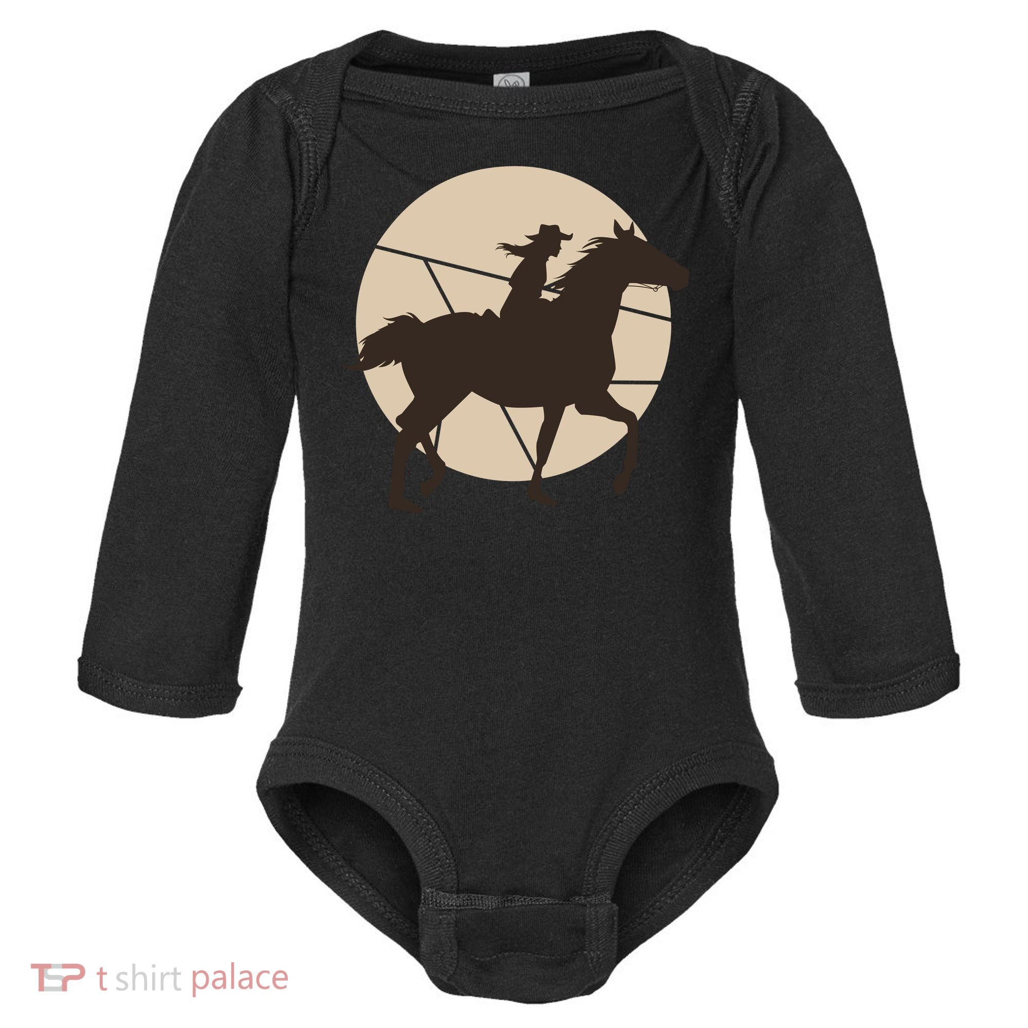 Girl Horse Rider Baby Long Sleeve Bodysuit
