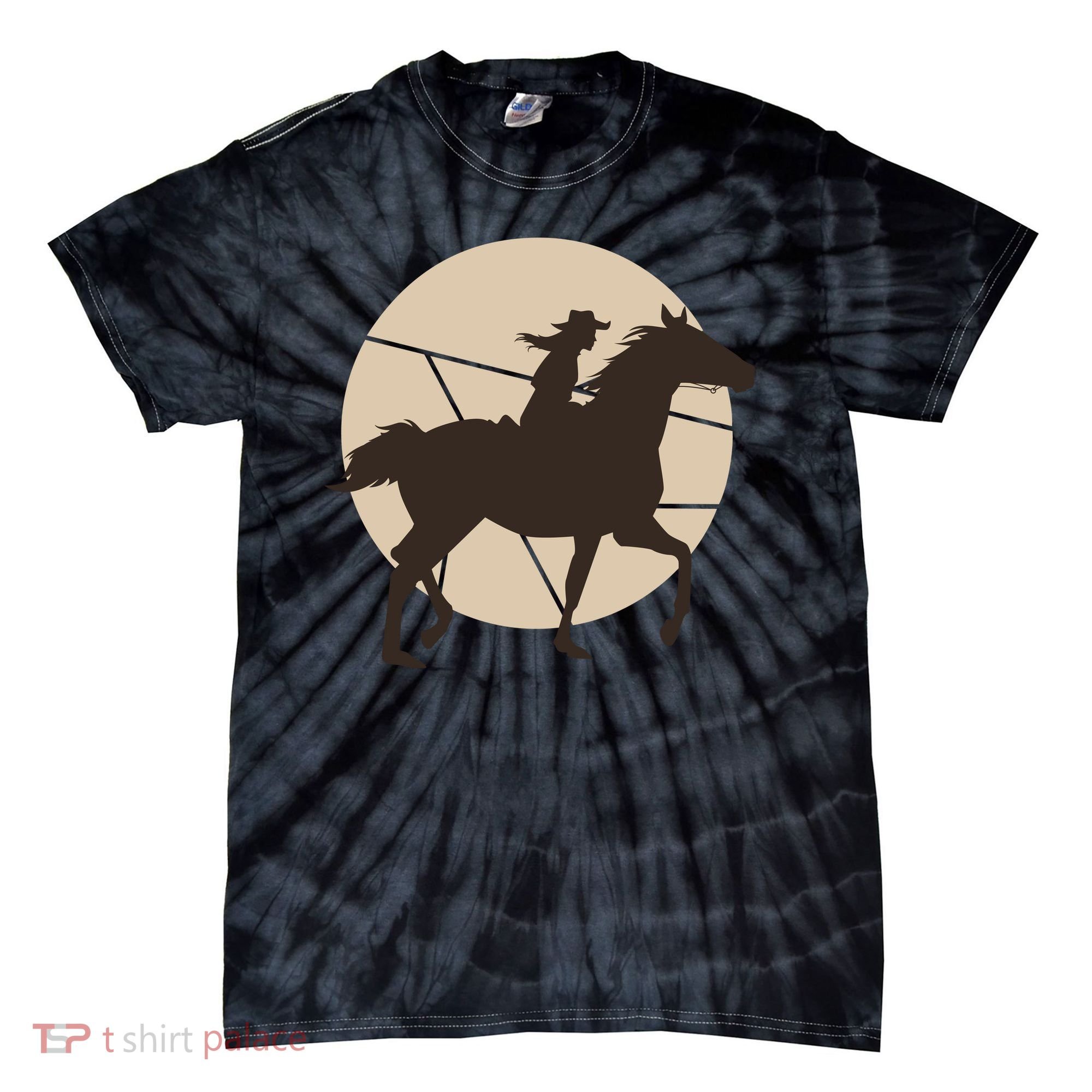 Girl Horse Rider Tie-Dye T-Shirt
