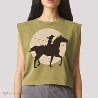 Girl Horse Rider Garment-Dyed Women's Muscle Tee thumb 2