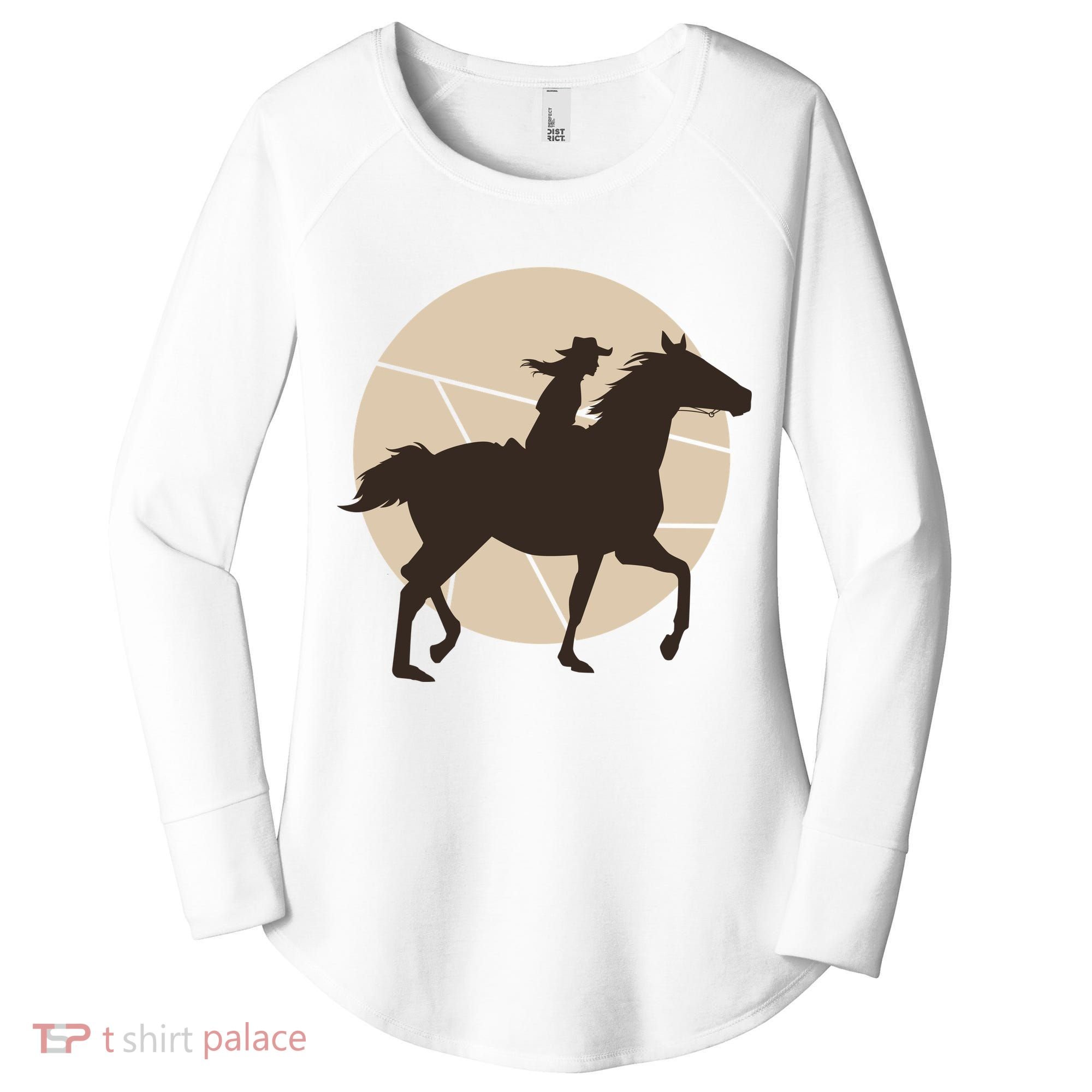 Girl Horse Rider Women's Perfect Tri Tunic Long Sleeve Shirt