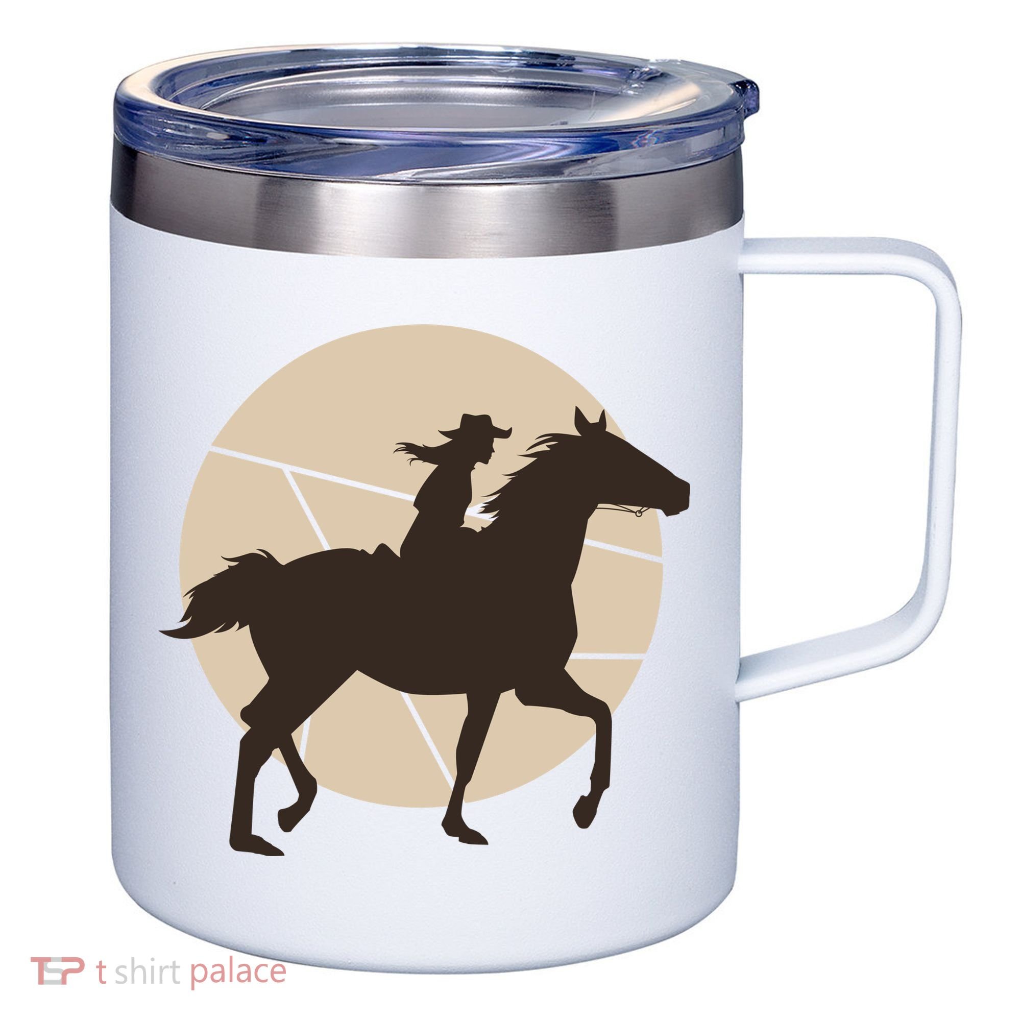 Girl Horse Rider 12oz Stainless Steel Coffee Mug