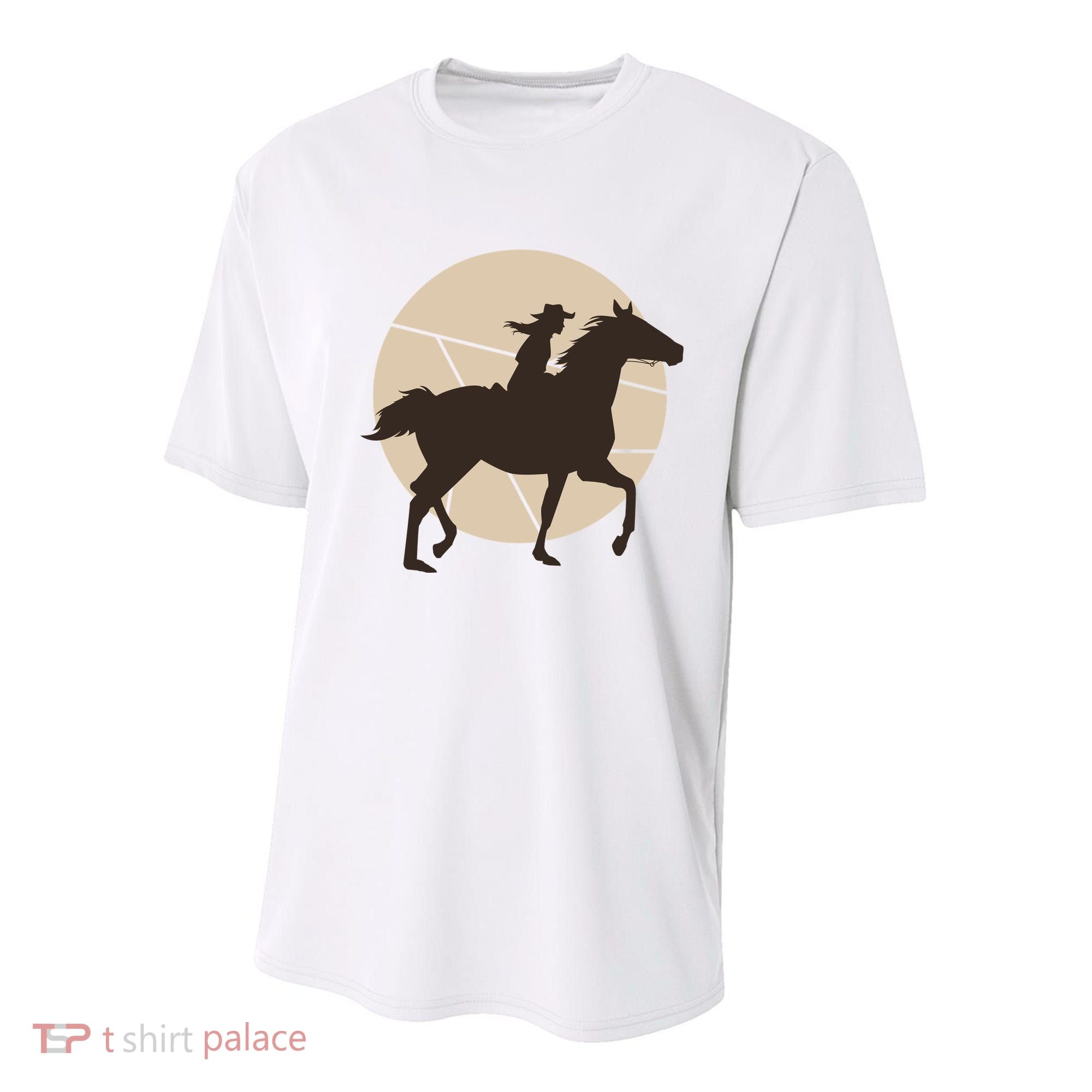 Girl Horse Rider Youth Performance Sprint T-Shirt