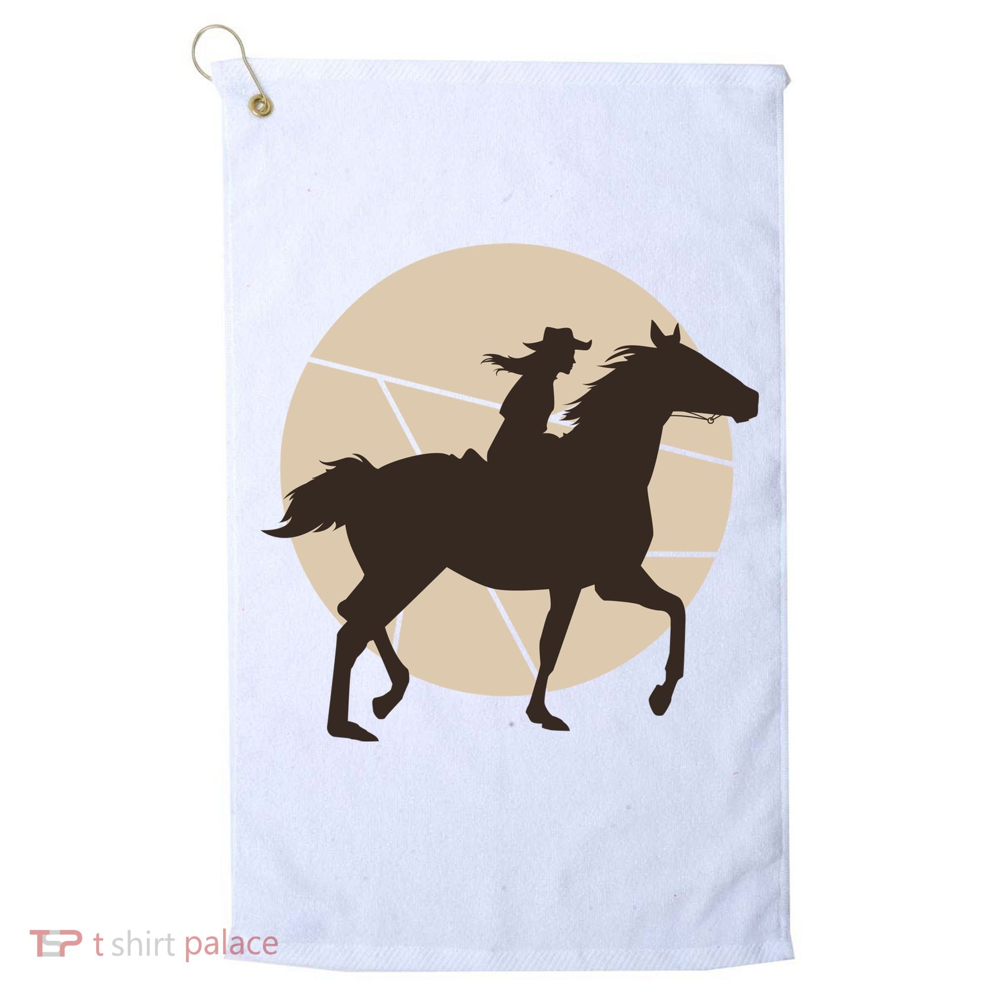 Girl Horse Rider Golf Towel