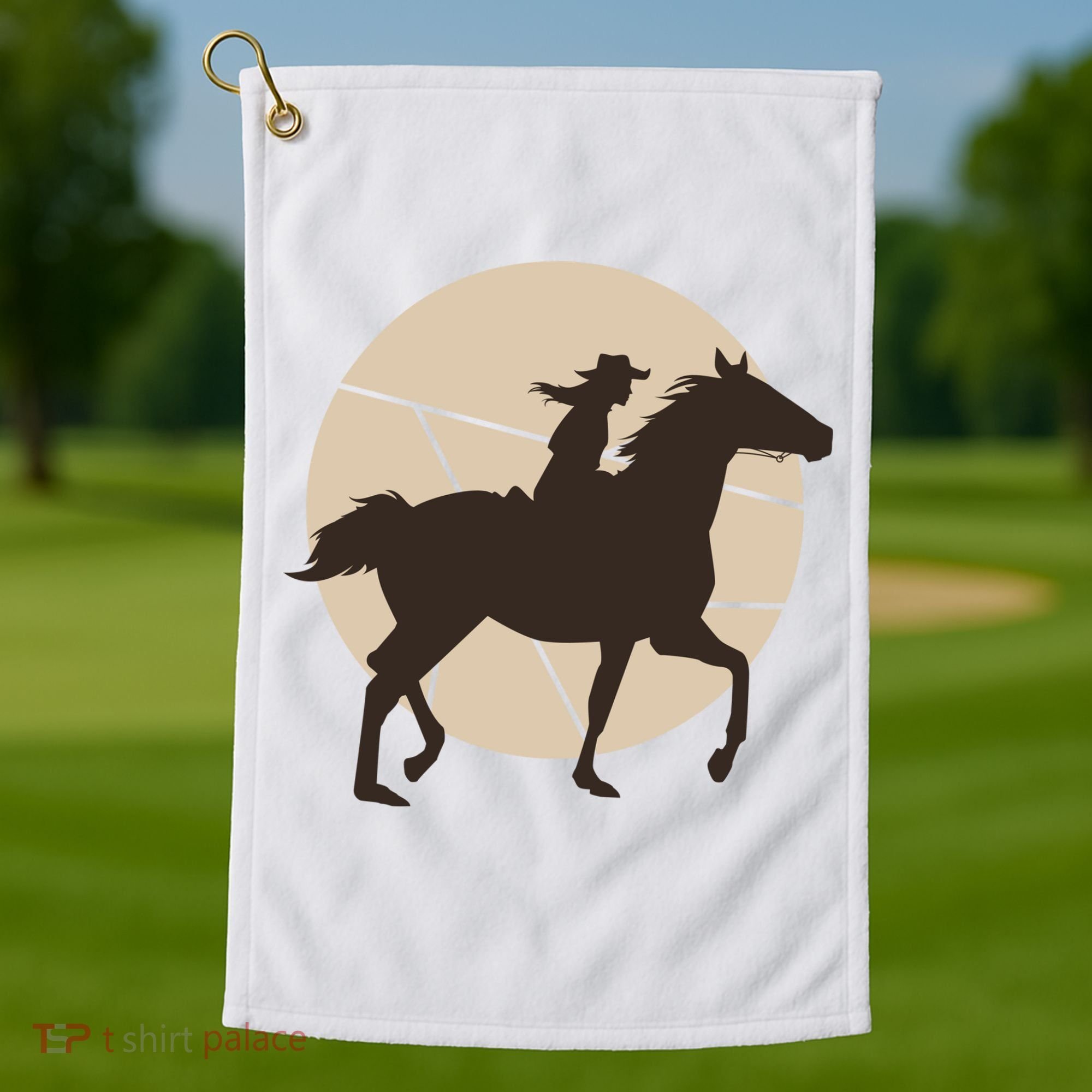 Girl Horse Rider Golf Towel