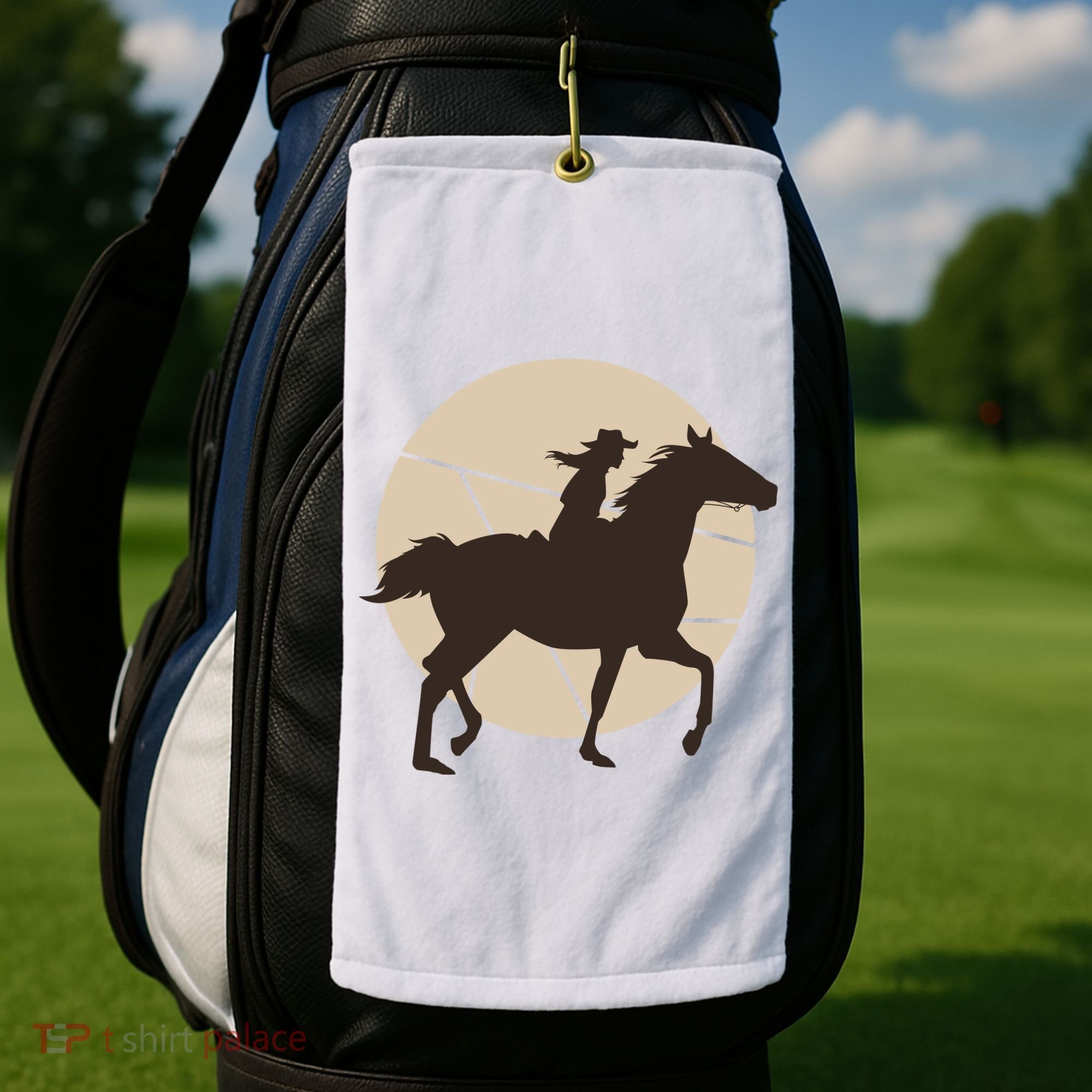 Girl Horse Rider Golf Towel