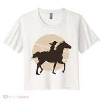 Girl Horse Rider Women's Crop Top Tee thumb 0