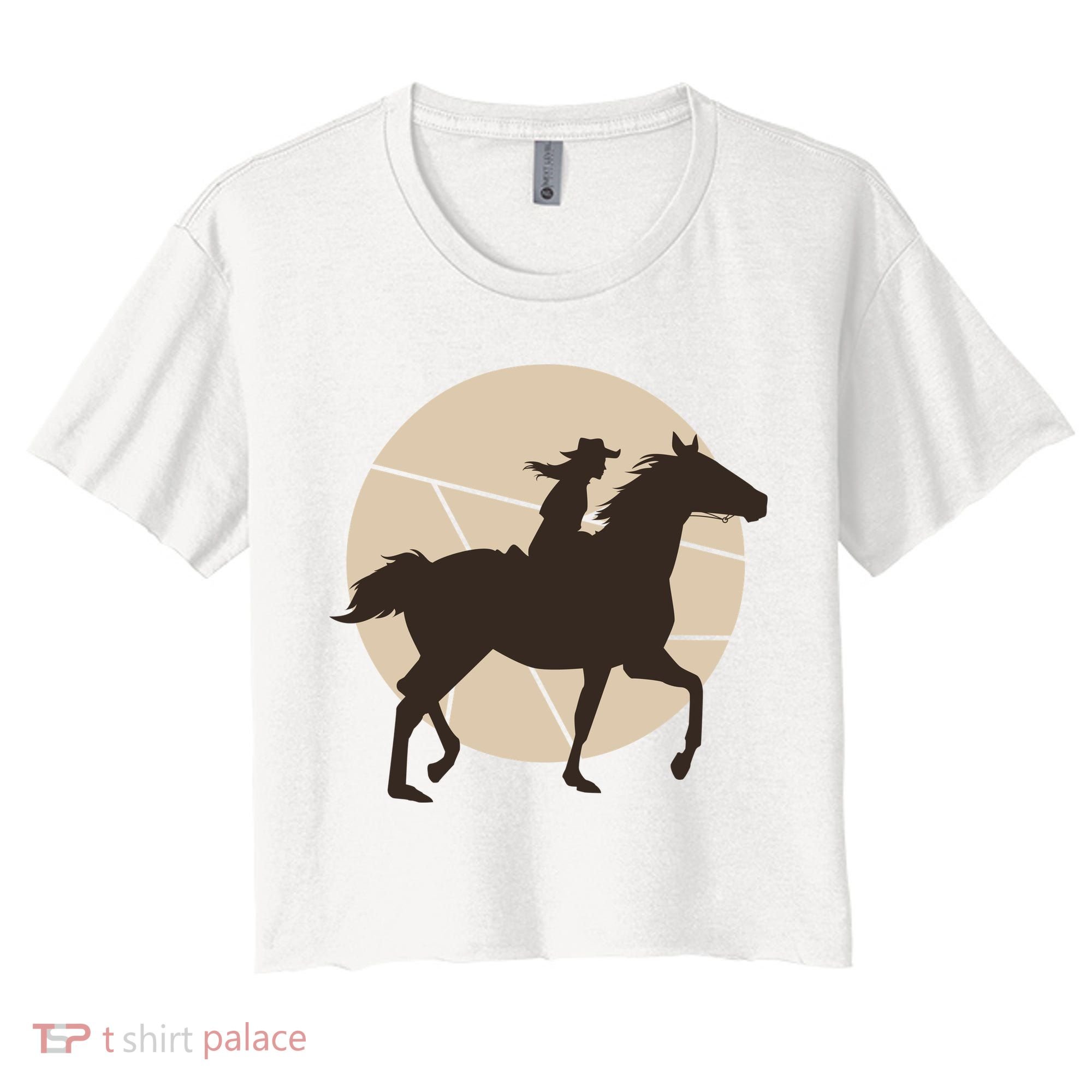 Girl Horse Rider Women's Crop Top Tee