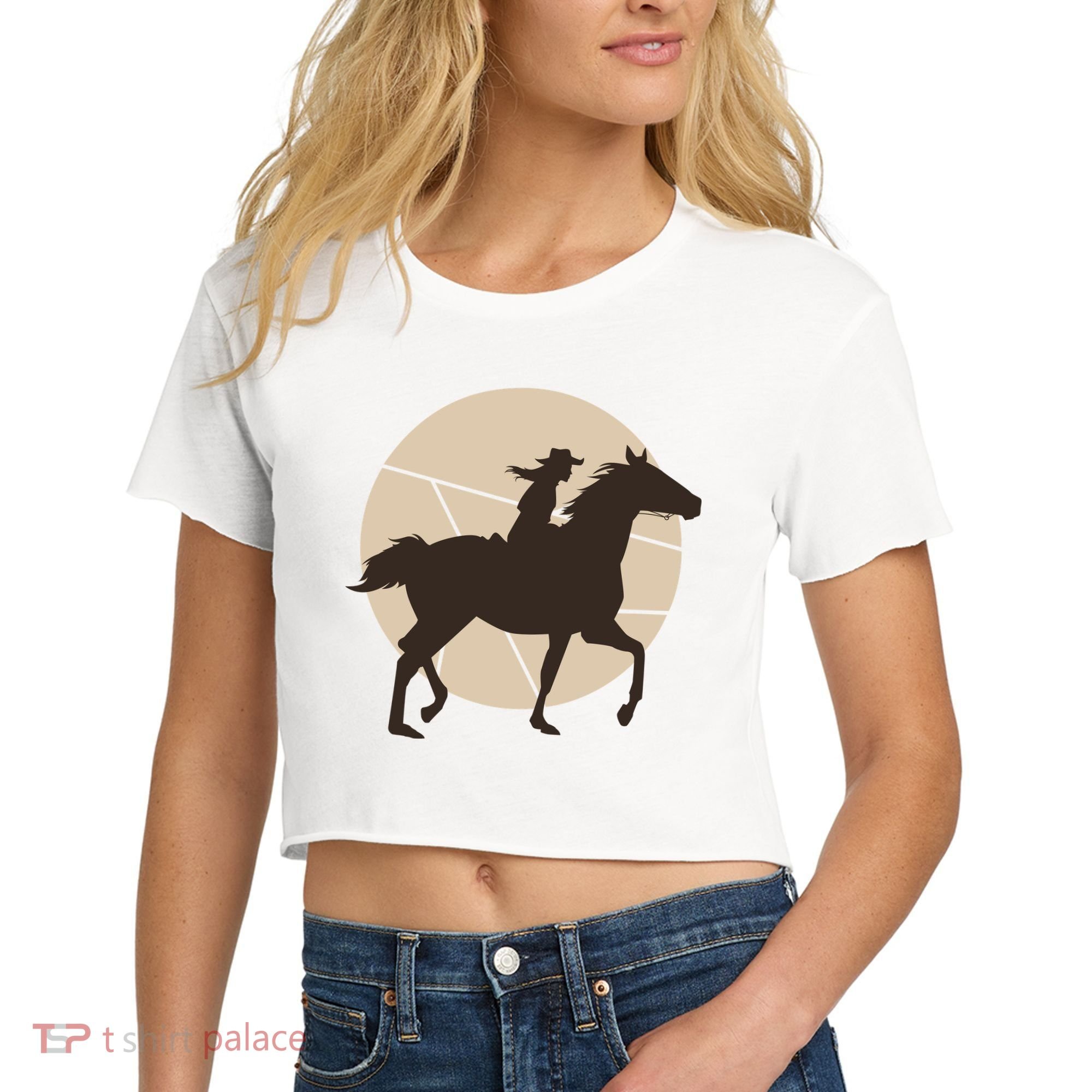 Girl Horse Rider Women's Crop Top Tee