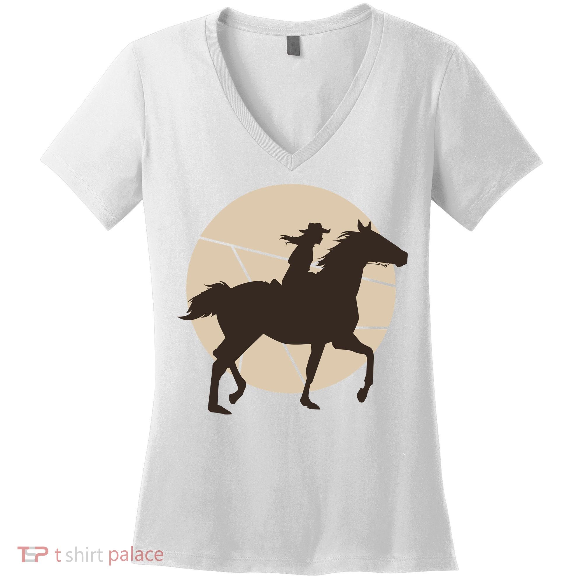 Girl Horse Rider Women's V-Neck T-Shirt