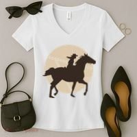 Girl Horse Rider Women's V-Neck T-Shirt thumb 2