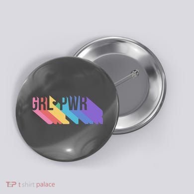 Girl Power Colorful Button