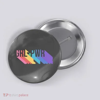 Girl Power Colorful Button