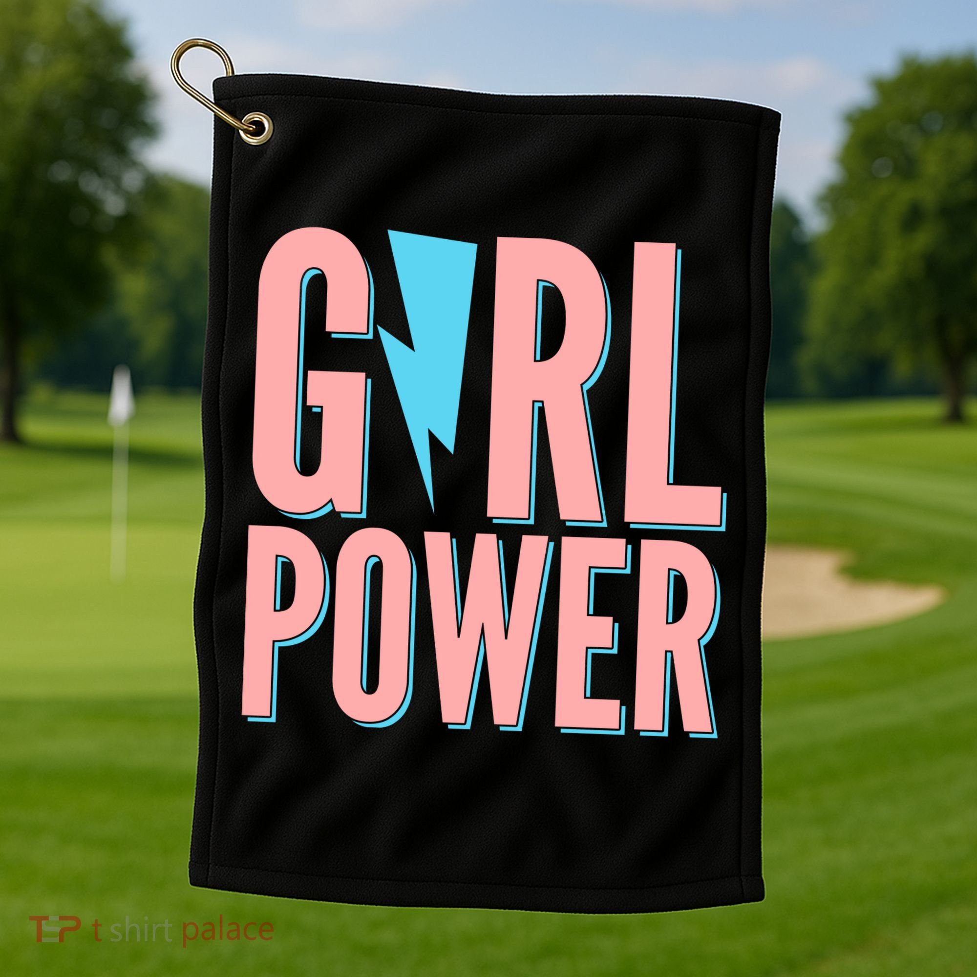 Girl Power Lightning Bolt Golf Towel