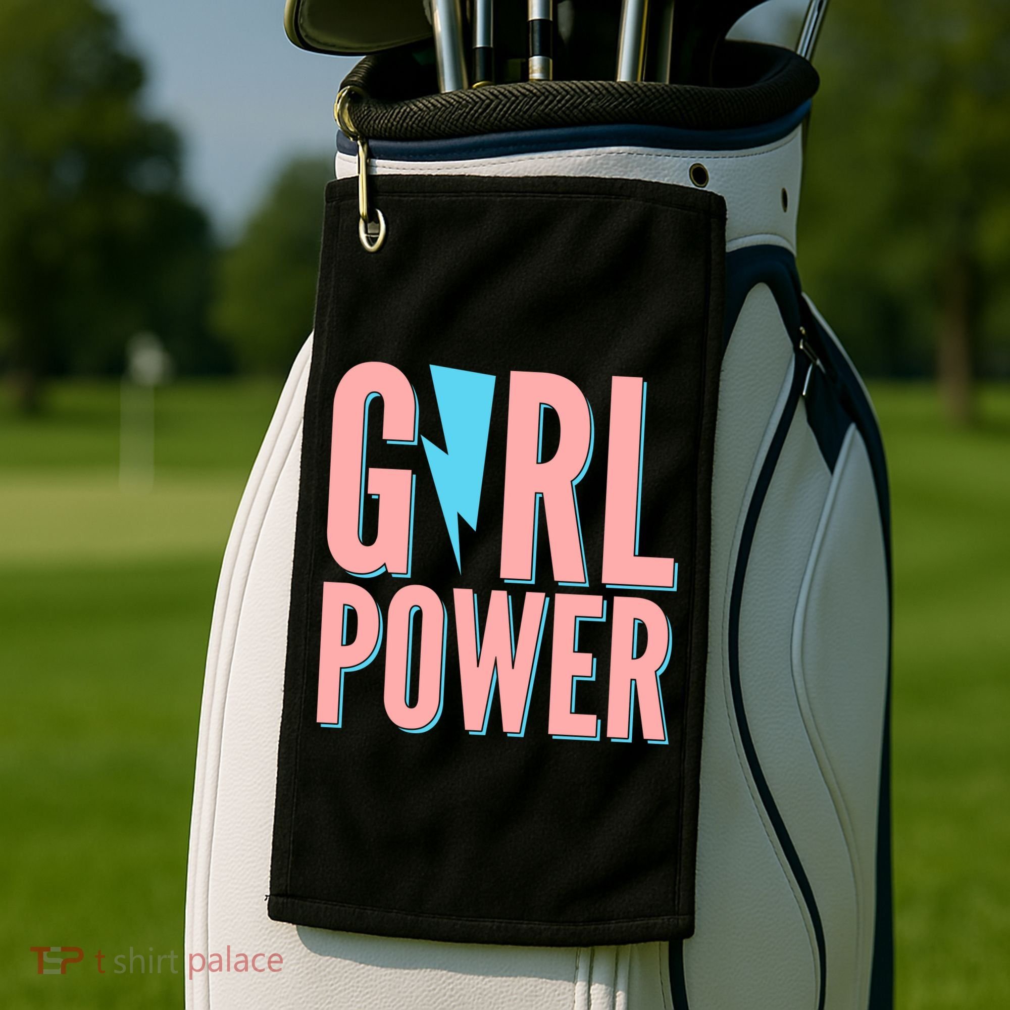 Girl Power Lightning Bolt Golf Towel
